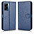 Custodia Portafoglio In Pelle Cover con Supporto C01X per Oppo A57 5G Blu