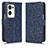 Custodia Portafoglio In Pelle Cover con Supporto C01X per Oppo Find N2 5G Blu