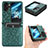 Custodia Portafoglio In Pelle Cover con Supporto C01X per Oppo Find N2 Flip 5G Verde