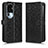 Custodia Portafoglio In Pelle Cover con Supporto C01X per Oppo Reno10 Pro+ Plus 5G Nero