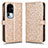 Custodia Portafoglio In Pelle Cover con Supporto C01X per Oppo Reno10 Pro+ Plus 5G Oro