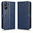 Custodia Portafoglio In Pelle Cover con Supporto C01X per Realme 10 Pro 5G Blu