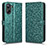 Custodia Portafoglio In Pelle Cover con Supporto C01X per Realme 10 Pro 5G Verde