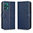 Custodia Portafoglio In Pelle Cover con Supporto C01X per Realme 9 5G Blu