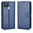 Custodia Portafoglio In Pelle Cover con Supporto C01X per Realme C21Y Blu