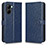 Custodia Portafoglio In Pelle Cover con Supporto C01X per Realme C33 (2023) Blu