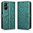 Custodia Portafoglio In Pelle Cover con Supporto C01X per Realme C33 (2023) Verde