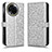 Custodia Portafoglio In Pelle Cover con Supporto C01X per Realme V50 5G Argento