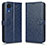 Custodia Portafoglio In Pelle Cover con Supporto C01X per Samsung Galaxy A03 Core Blu