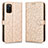 Custodia Portafoglio In Pelle Cover con Supporto C01X per Samsung Galaxy A03s Oro