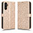 Custodia Portafoglio In Pelle Cover con Supporto C01X per Samsung Galaxy A14 5G Oro