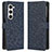 Custodia Portafoglio In Pelle Cover con Supporto C01X per Samsung Galaxy Z Fold5 5G Blu