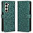 Custodia Portafoglio In Pelle Cover con Supporto C01X per Samsung Galaxy Z Fold5 5G Verde