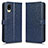 Custodia Portafoglio In Pelle Cover con Supporto C01X per Sharp Simple Sumaho 6 Blu