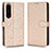 Custodia Portafoglio In Pelle Cover con Supporto C01X per Sony Xperia 1 IV SO-51C Oro