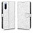 Custodia Portafoglio In Pelle Cover con Supporto C01X per Sony Xperia 10 III Argento