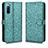 Custodia Portafoglio In Pelle Cover con Supporto C01X per Sony Xperia 10 III SO-52B Verde