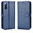 Custodia Portafoglio In Pelle Cover con Supporto C01X per Sony Xperia 10 III SOG04 Blu