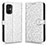 Custodia Portafoglio In Pelle Cover con Supporto C01X per Xiaomi Poco M5 4G Argento