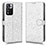 Custodia Portafoglio In Pelle Cover con Supporto C01X per Xiaomi Poco X4 NFC Argento