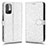 Custodia Portafoglio In Pelle Cover con Supporto C01X per Xiaomi Redmi Note 10 5G Argento