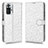 Custodia Portafoglio In Pelle Cover con Supporto C01X per Xiaomi Redmi Note 10 Pro 4G Argento