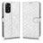 Custodia Portafoglio In Pelle Cover con Supporto C01X per Xiaomi Redmi Note 11 4G (2022) Argento