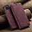 Custodia Portafoglio In Pelle Cover con Supporto C02S per Samsung Galaxy A12 5G Rosso Rosa