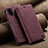 Custodia Portafoglio In Pelle Cover con Supporto C02S per Samsung Galaxy A21s Rosso Rosa