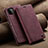 Custodia Portafoglio In Pelle Cover con Supporto C02S per Samsung Galaxy A22s 5G Rosso Rosa