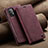 Custodia Portafoglio In Pelle Cover con Supporto C02S per Samsung Galaxy A52 4G Rosso Rosa