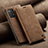 Custodia Portafoglio In Pelle Cover con Supporto C02S per Samsung Galaxy A73 5G Marrone Chiaro