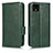 Custodia Portafoglio In Pelle Cover con Supporto C02X per Google Pixel 4 Verde