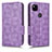 Custodia Portafoglio In Pelle Cover con Supporto C02X per Google Pixel 4a Viola