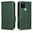 Custodia Portafoglio In Pelle Cover con Supporto C02X per Google Pixel 5 Verde