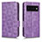 Custodia Portafoglio In Pelle Cover con Supporto C02X per Google Pixel 6 Pro 5G Viola