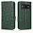 Custodia Portafoglio In Pelle Cover con Supporto C02X per Google Pixel 6a 5G Verde