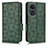 Custodia Portafoglio In Pelle Cover con Supporto C02X per Huawei Honor X5 Plus Verde