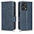 Custodia Portafoglio In Pelle Cover con Supporto C02X per Huawei Honor X7a Blu