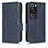 Custodia Portafoglio In Pelle Cover con Supporto C02X per Huawei P60 Blu