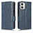 Custodia Portafoglio In Pelle Cover con Supporto C02X per Motorola Moto G53 5G Blu