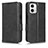 Custodia Portafoglio In Pelle Cover con Supporto C02X per Motorola Moto G53 5G Nero