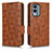 Custodia Portafoglio In Pelle Cover con Supporto C02X per Nokia X30 5G Marrone