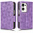 Custodia Portafoglio In Pelle Cover con Supporto C02X per Oppo Find N2 5G Viola