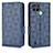 Custodia Portafoglio In Pelle Cover con Supporto C02X per Realme C21Y Blu