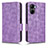 Custodia Portafoglio In Pelle Cover con Supporto C02X per Realme C33 (2023) Viola