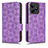 Custodia Portafoglio In Pelle Cover con Supporto C02X per Realme C53 Viola