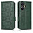 Custodia Portafoglio In Pelle Cover con Supporto C02X per Realme C55 Verde