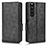 Custodia Portafoglio In Pelle Cover con Supporto C02X per Sony Xperia 1 III Nero