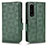 Custodia Portafoglio In Pelle Cover con Supporto C02X per Sony Xperia 1 IV SO-51C Verde